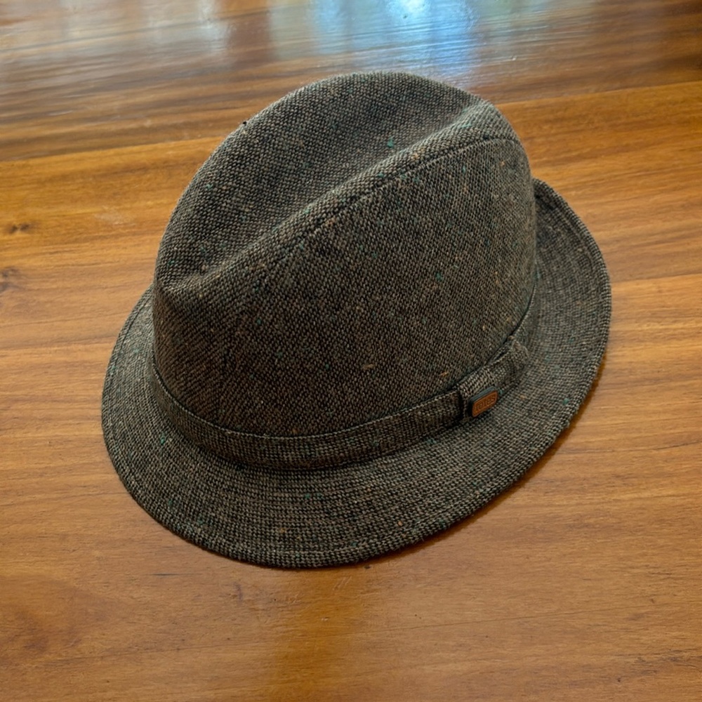 Vintage Brown Tweed, Lined Fedora Hat